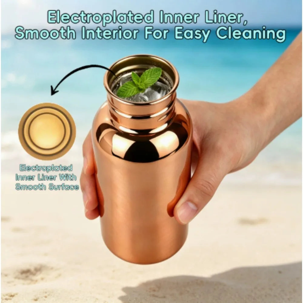 Embossed copper-tone water bottle — supplier detail photo 4
