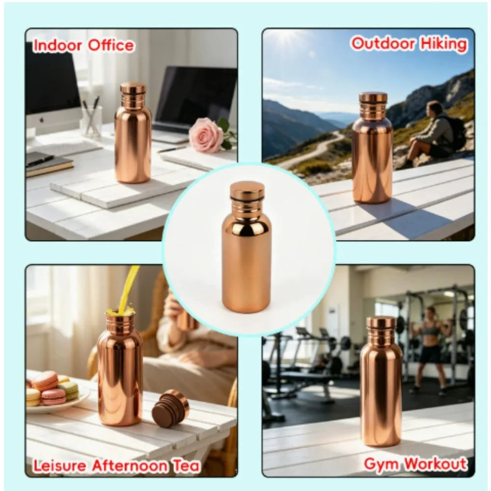 Embossed copper-tone water bottle — supplier detail photo 5