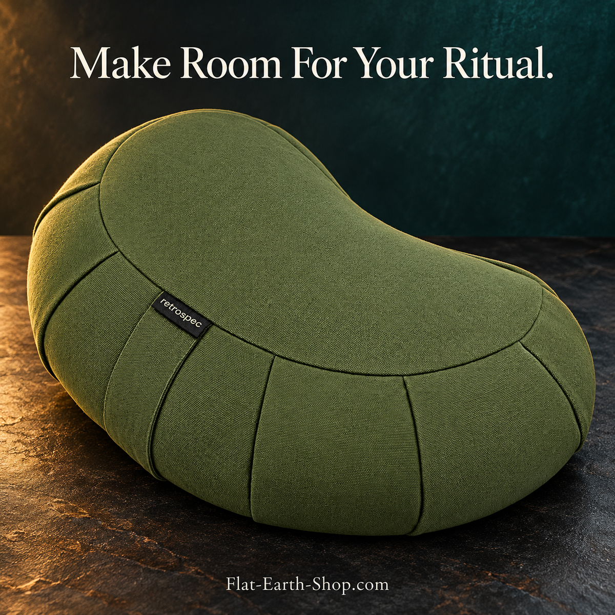 Sedona Zafu Meditation Cushion — Align Body, Mind & Spirit — dark studio product view