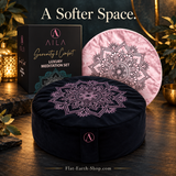 Aila Premium Meditation Cushion — Ergonomic Zafu for Elevated Practice — dark studio product view