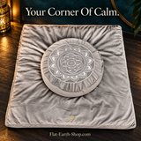 Tibetan Meditation Cushion — Velvet Zafu with Buckwheat Fill — dark studio product view
