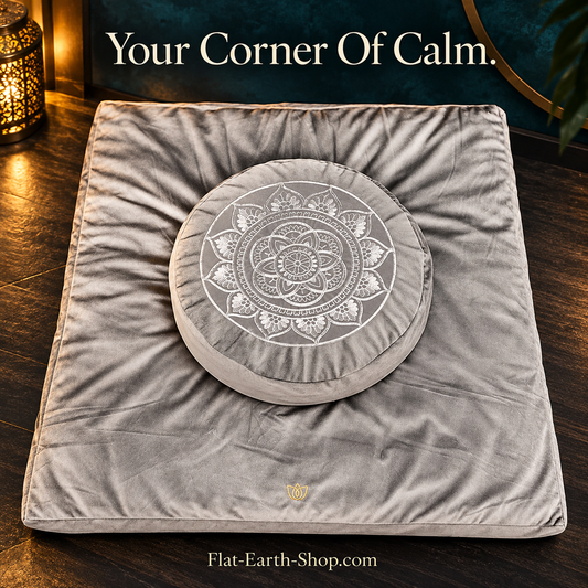 Tibetan Meditation Cushion — Velvet Zafu with Buckwheat Fill — dark studio product view