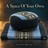 Compact Meditation Cushion Set — Small Zafu & Roll-Up Zabuton with Kapok Fill — dark studio product view