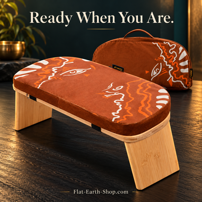 Bamboo Meditation Bench with Cushion — Foldable & Ergonomic — complementary dark product view