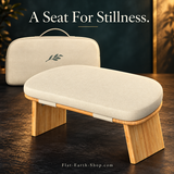 Portable Bamboo Meditation Bench — Ergonomic Seiza Chair with Cushion — dark studio product view