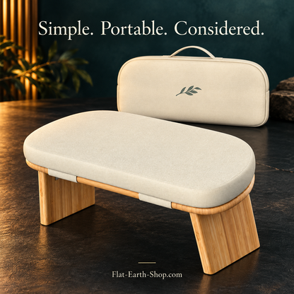 Portable Bamboo Meditation Bench — Ergonomic Seiza Chair with Cushion — complementary dark product view