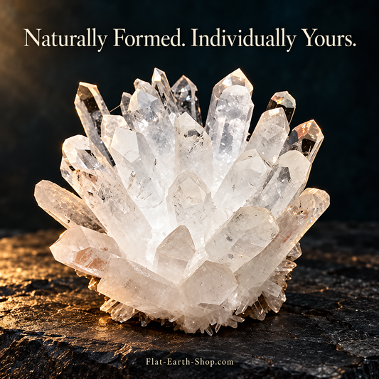 Raw Clear Quartz Cluster — Approximately 400–500g — dark studio product view