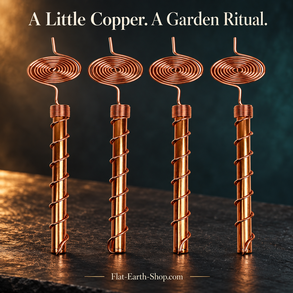 369 Copper Electroculture Antennas — 4 Pack — complementary dark product view