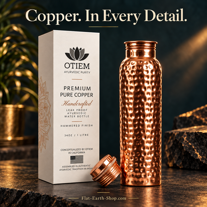 Copper Water Bottle — 34oz — Choice of Finishes — complementary dark product view