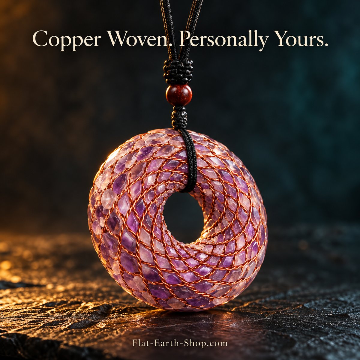 Rodin Coil & Orgone Pendant Necklace — complementary dark product view