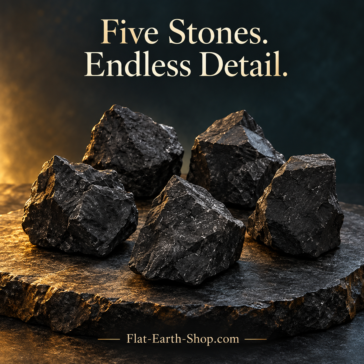 Premium Raw Shungite Stones – Natural Crystal Rocks — complementary dark product view