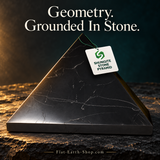 Authentic Shungite Pyramid — dark studio product view