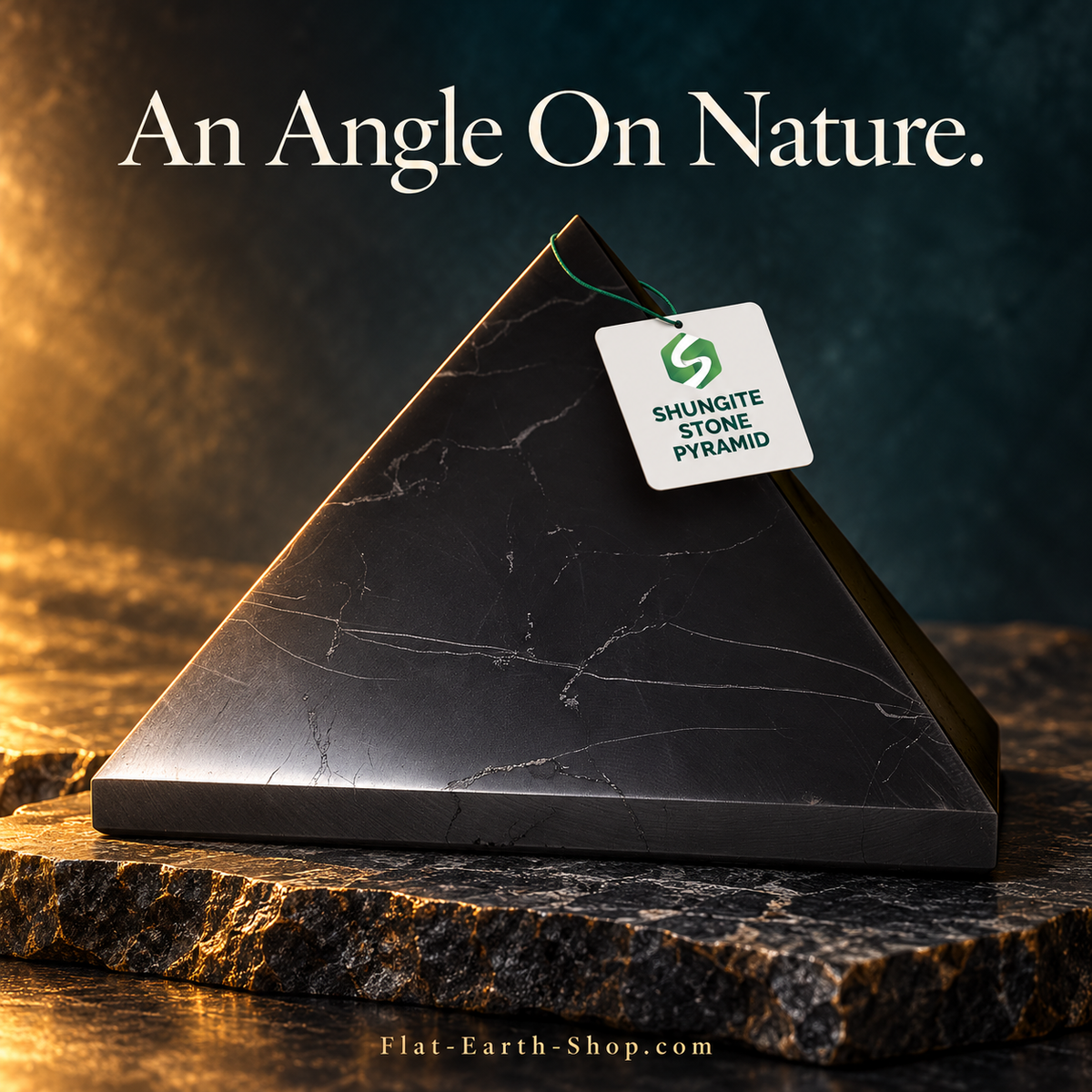 Authentic Shungite Pyramid — complementary dark product view
