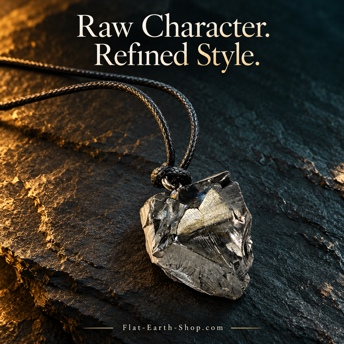 Elite Shungite Pendant Necklace — dark studio product view
