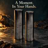 Shungite Meditation Cylinders — 2 Piece Set — dark studio product view