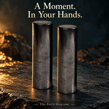 Shungite Meditation Cylinders — 2 Piece Set — dark studio product view