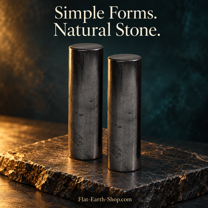 Shungite Meditation Cylinders — 2 Piece Set — complementary dark product view