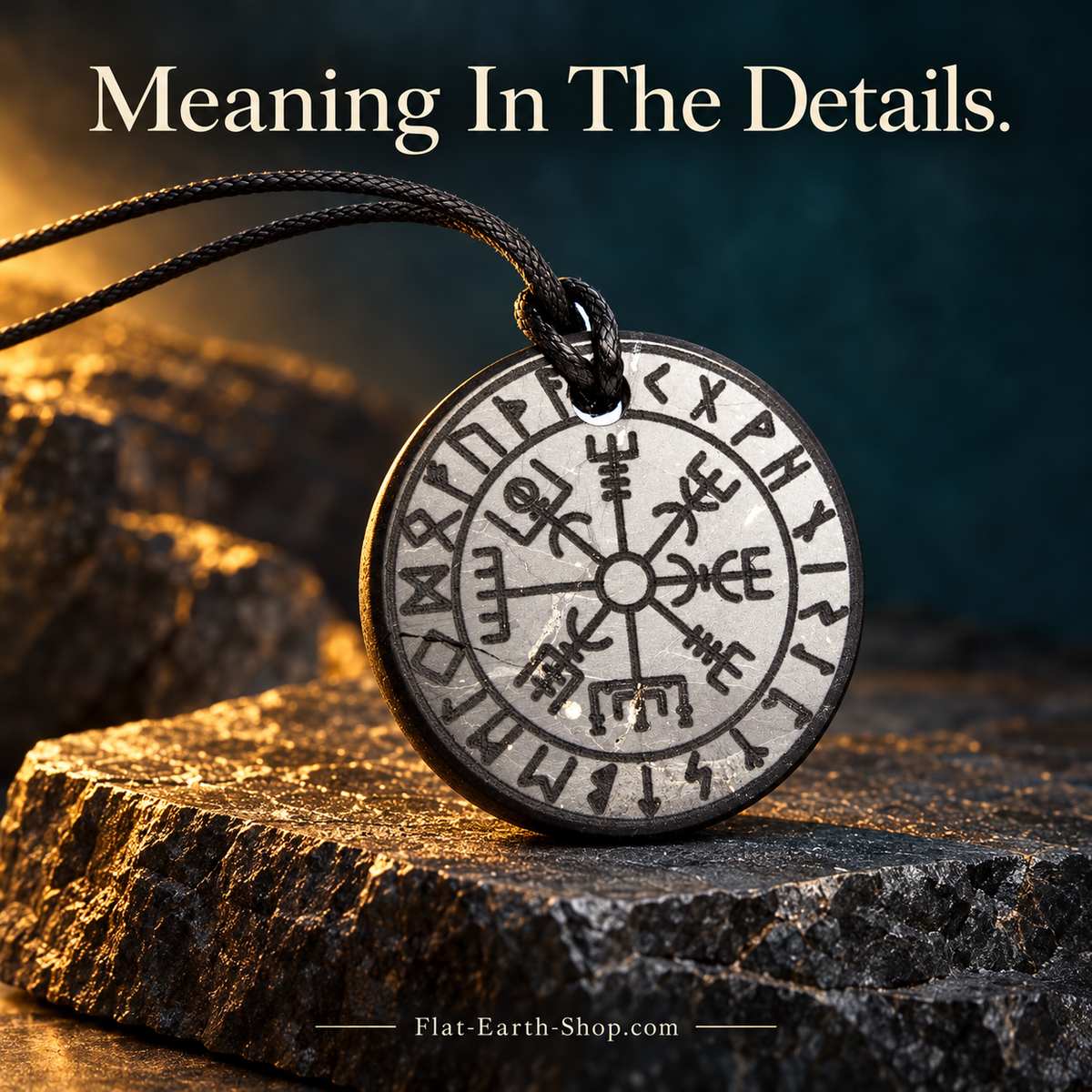 Round Shungite Talisman Pendant — complementary dark product view