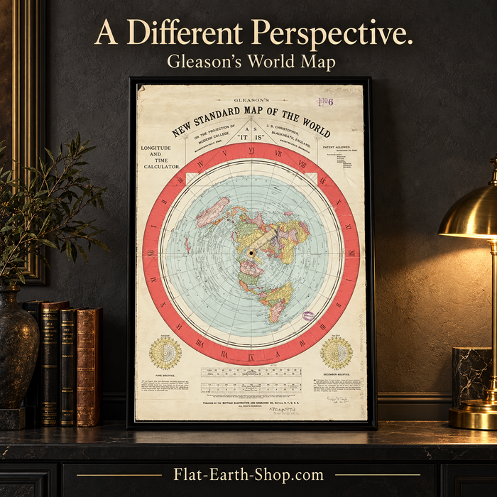 1892 Gleason’s New Standard Map of the World – Vintage Flat Earth Poster