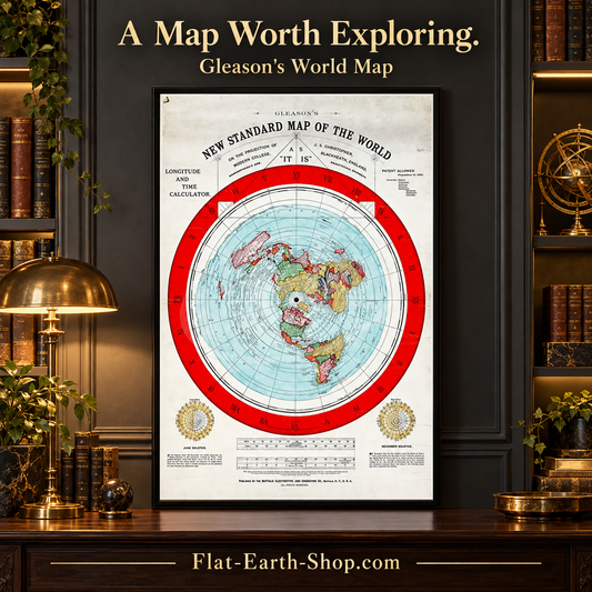 1892 Gleason’s New Standard Map of the World – Vintage Flat Earth Poster