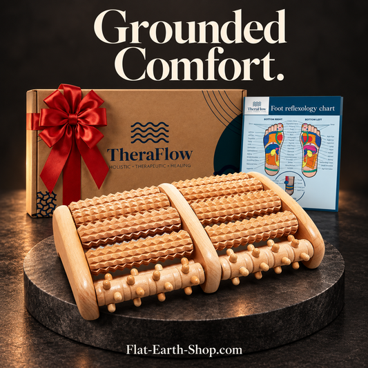Wooden Foot Massage Roller — Grounded Comfort | Dual Foot — dark studio view 1
