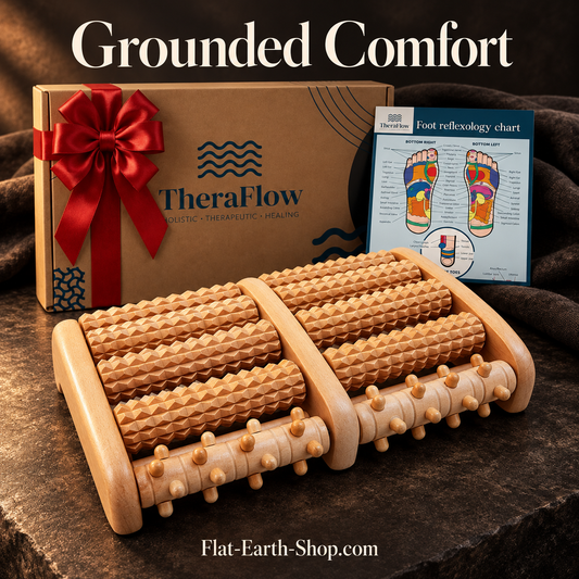 Wooden Foot Massage Roller — Grounded Comfort | Dual Foot — dark studio view 2