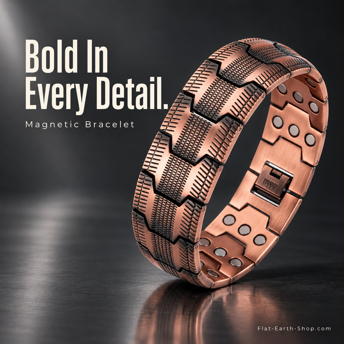 Magnetic copper link bracelet