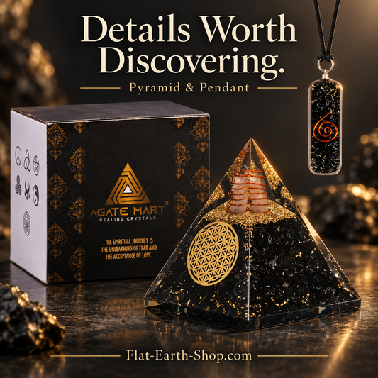 Black Tourmaline Orgonite Pyramid & Pendant Set