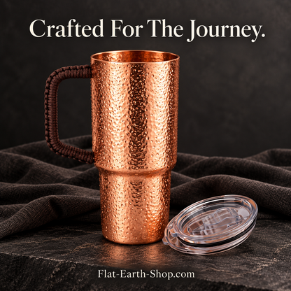 open horizon copper drinkware in a dark studio scene