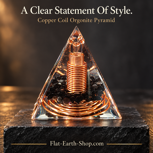 Spiral Copper Wire Orgonite Pyramid With Obsidian