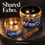 shared echo singing bowl set in dark studio