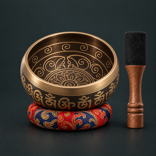 Lotus Design Tibetan Singing Bowl Set