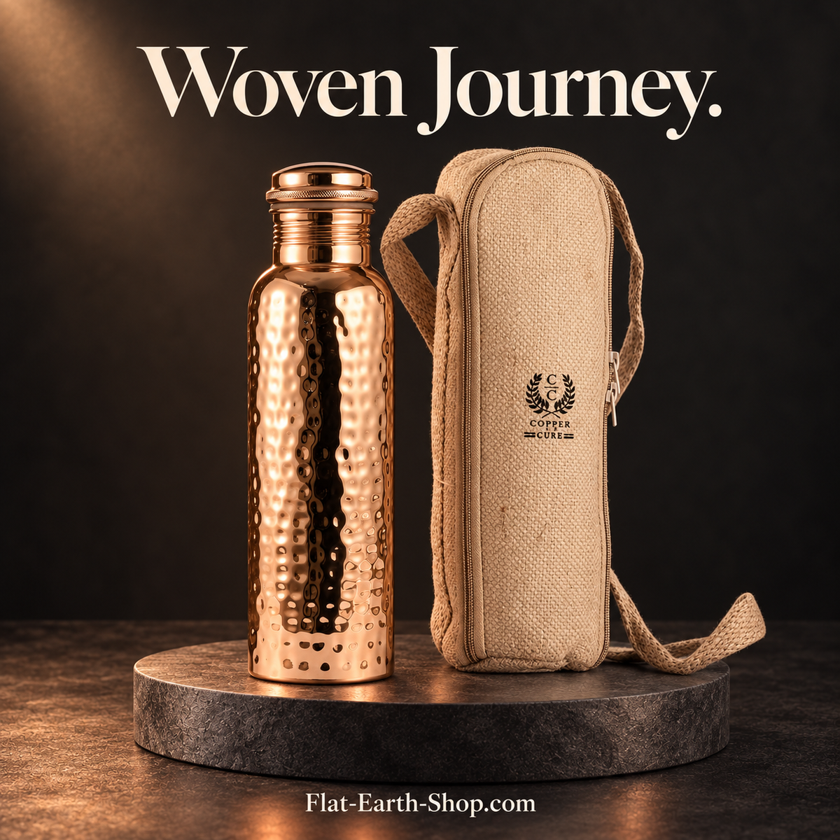 woven journey copper product on a dark studio background
