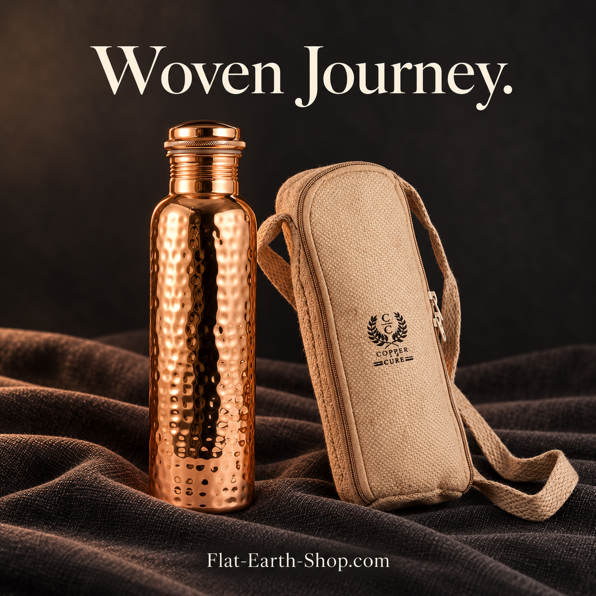 woven journey copper product on a dark studio background