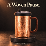 woven pause copper product on a dark studio background