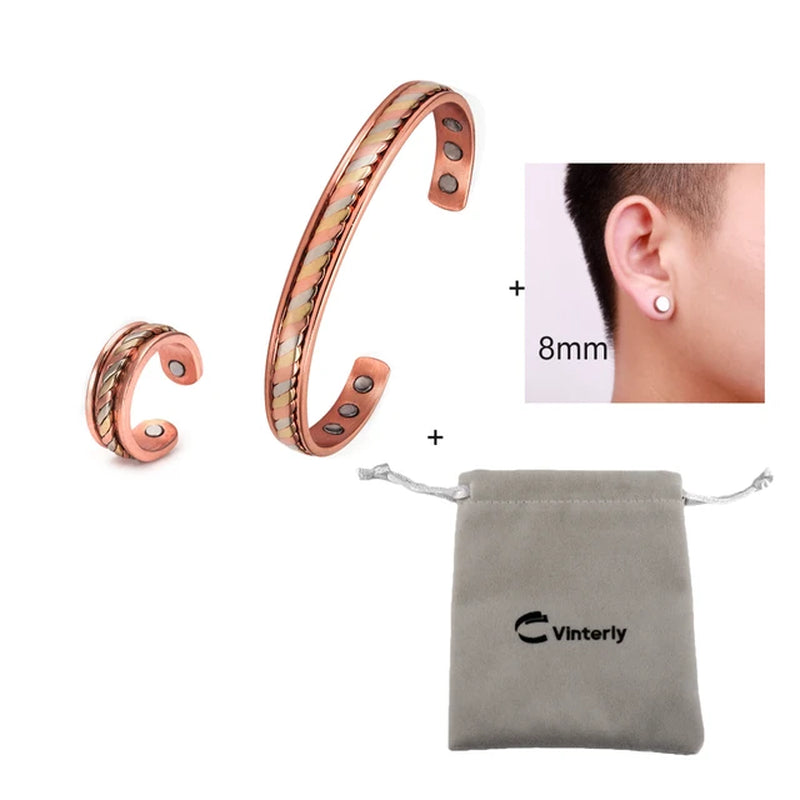 Elegant Copper Healing Jewelry Set – Adjustable Magnetic Therapy