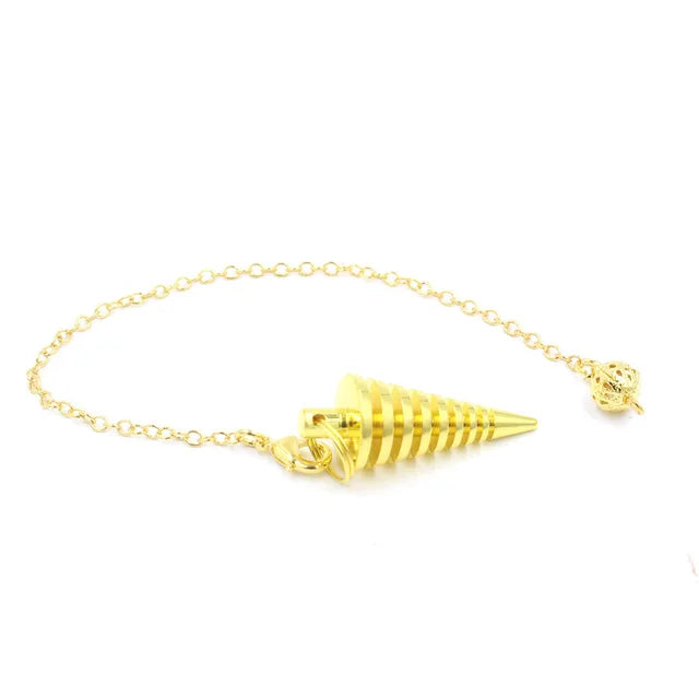 100% Copper Metal Pendulum for Dowsing Divination Reiki Spiritual Screw Pendant with Twine Shuttle Pendulo De Radiestesia X024