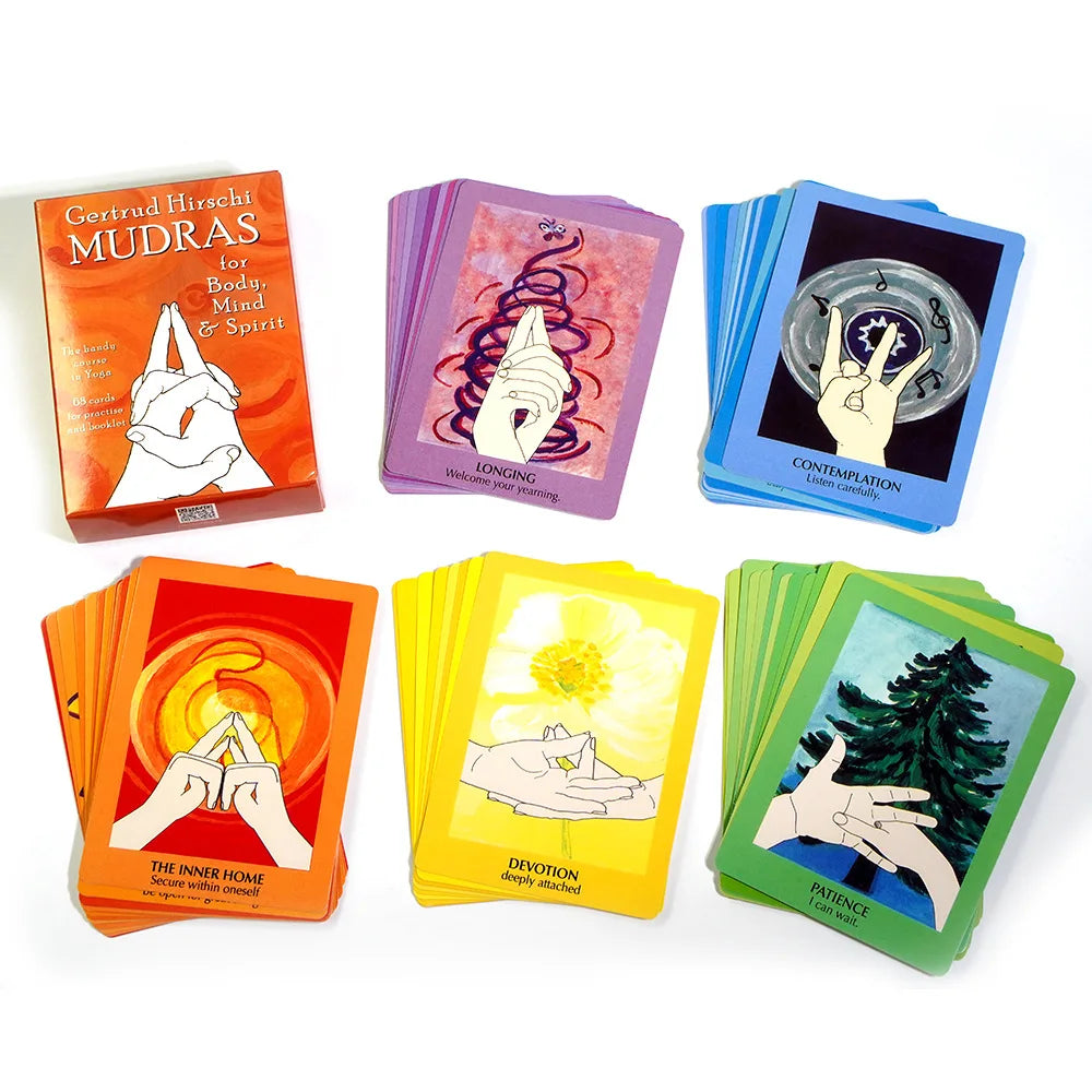 Mudras for Body Mind and Spirit the Handy Course in Yoga with 68 Cards for Practice Cards Tarot Oracle Card Deck