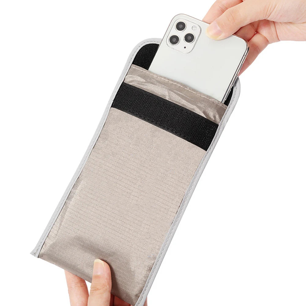 Portable Mobile Phone RF Signal Blocker Anti-Radiation Shield Case Bag Pouch IC Magnetic Card Prevent Degaussing anti Tracking