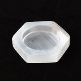 1PC Hexagon Stone Bowl Natural Selenite Gemstone Energy Healing Massage Chakra Reiki Spiritual Therapy Minerales Ornaments