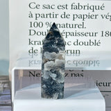 1PC Natural Druzy Sphalerite Tower, Radiant Blend of Beauty and Energetic Power Intricate Crystal Structure