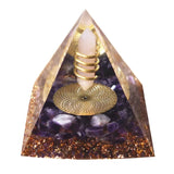 Natural Crystal Crushed Stone Energy Tower Handmade EMF Protection Healing Pyramids Art Carfts Ornaments Home Office Decoration