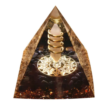 Natural Crystal Crushed Stone Energy Tower Handmade EMF Protection Healing Pyramids Art Carfts Ornaments Home Office Decoration