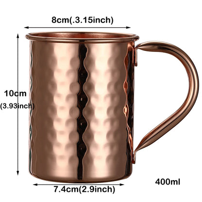 4PCS 100% Pure Copper Moscow Mule Mug for a Moscow Mule or Any Vodka Based Drink