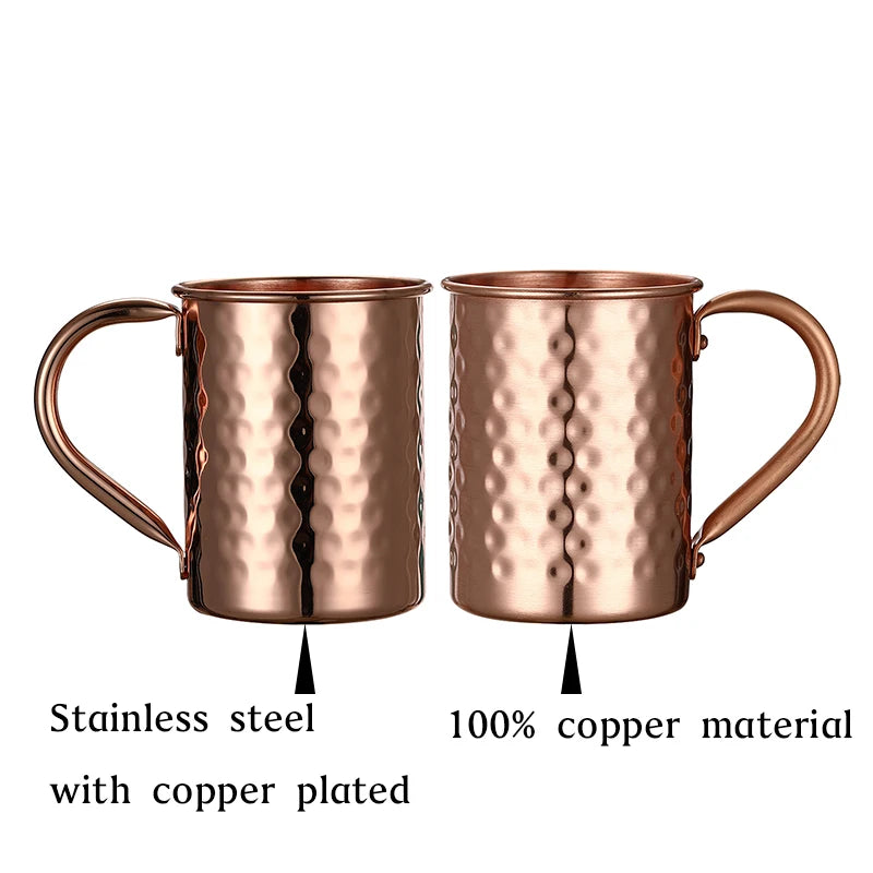 4PCS 100% Pure Copper Moscow Mule Mug for a Moscow Mule or Any Vodka Based Drink