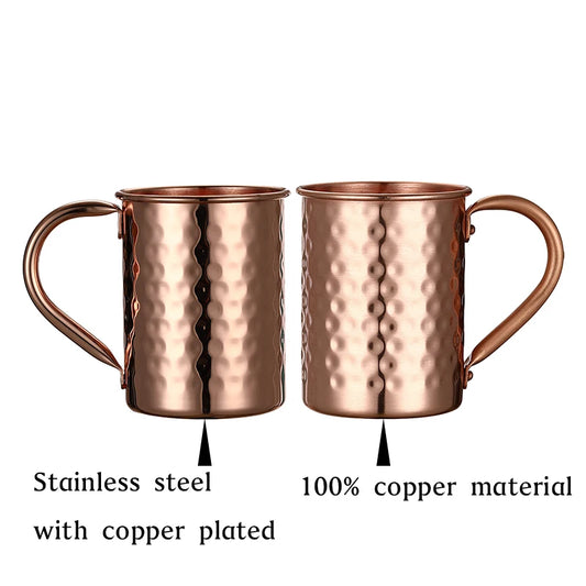 4PCS 100% Pure Copper Moscow Mule Mug for a Moscow Mule or Any Vodka Based Drink