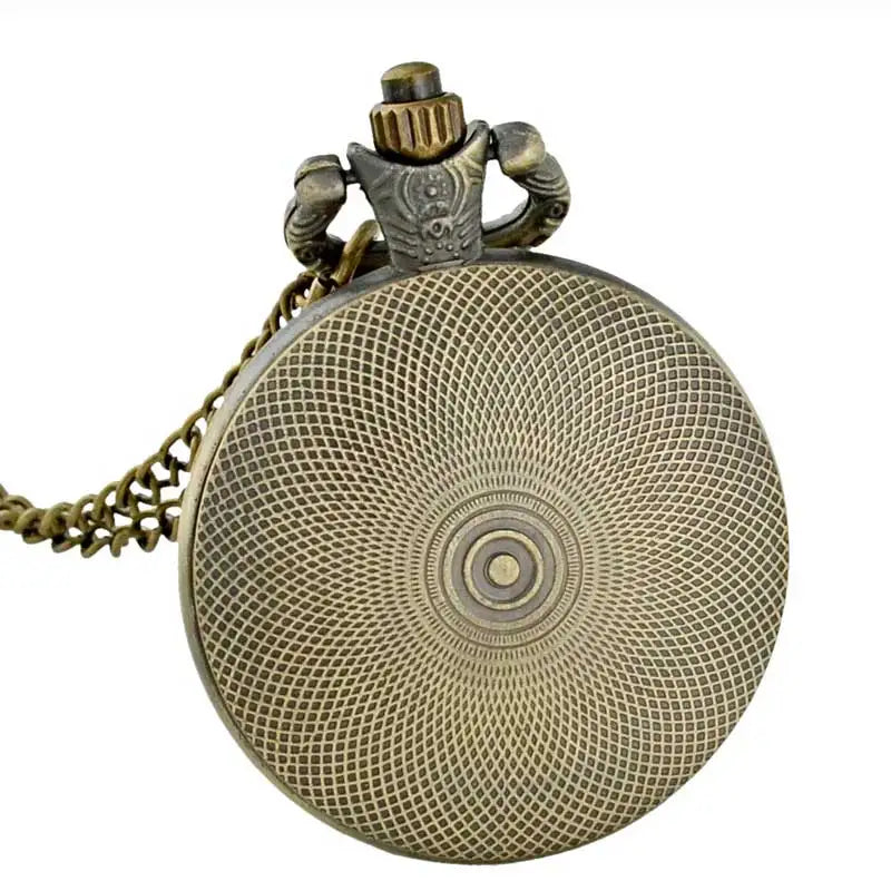 Unique the Earth Is Flat Bronze Vintage Quartz Pocket Watch Men Women Pendant Necklace Hours Clock Gifts