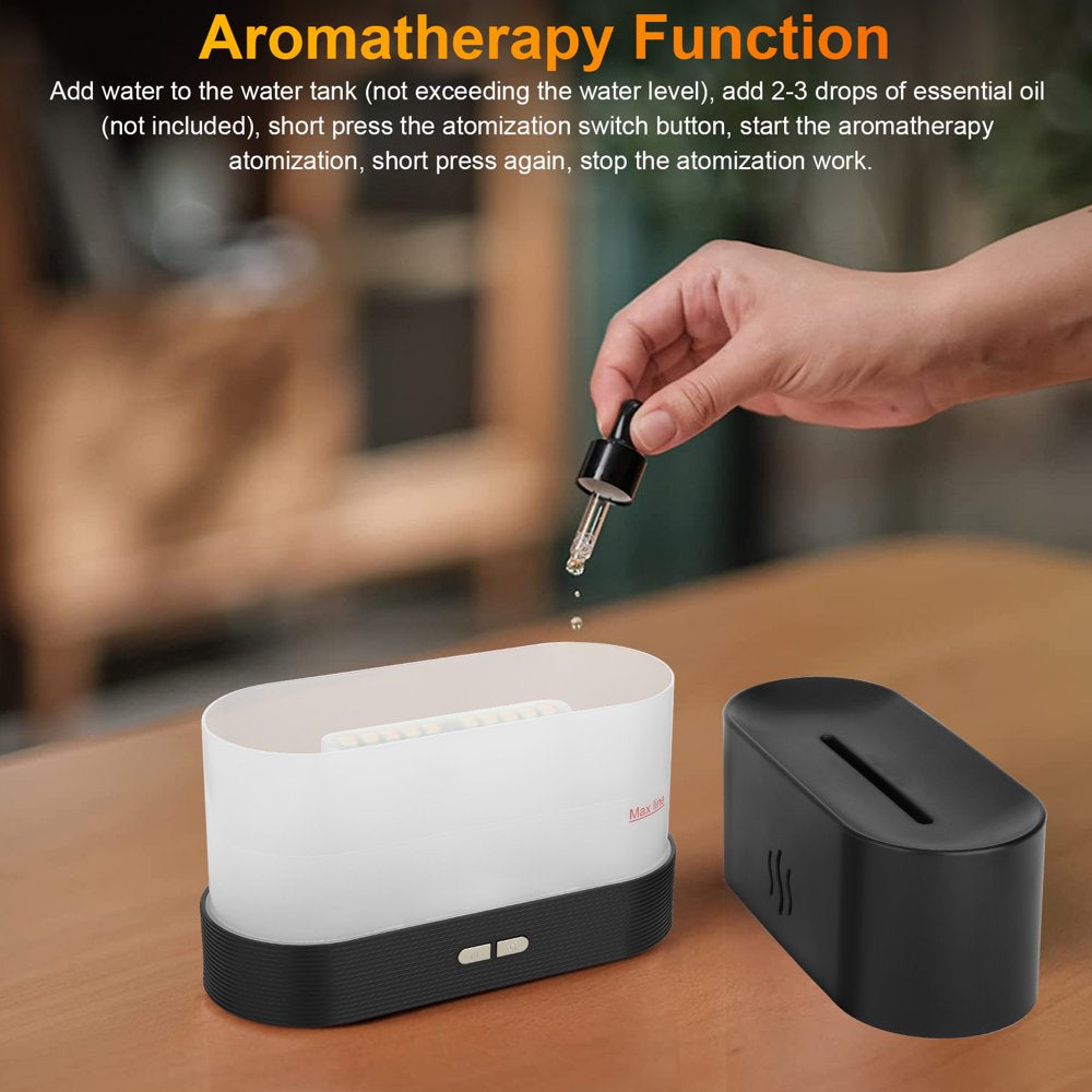 TSV 180ml Flame Air Humidifier & Essential Oil Diffuser - 3D USB 7 Color Light Aroma Diffuser for Home, Office, Spa, Gym