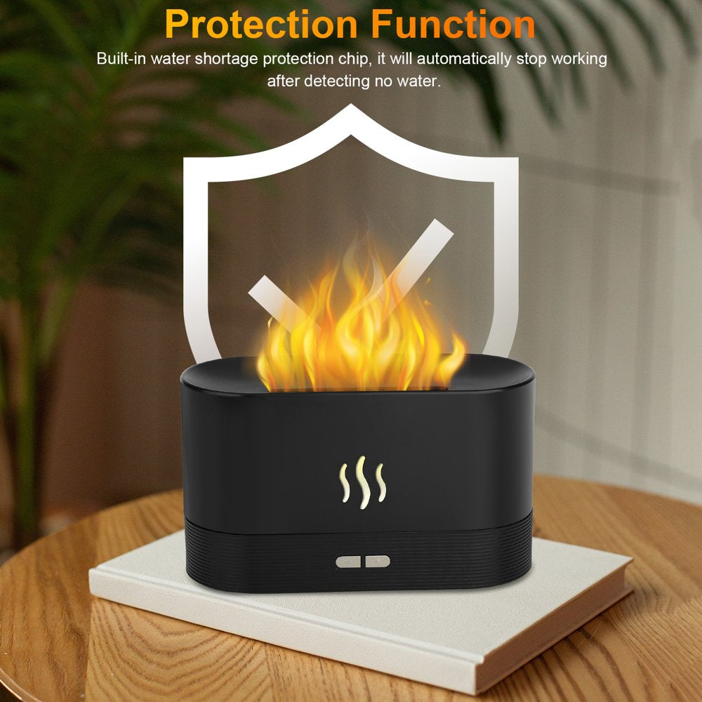 TSV 180ml Flame Air Humidifier & Essential Oil Diffuser - 3D USB 7 Color Light Aroma Diffuser for Home, Office, Spa, Gym