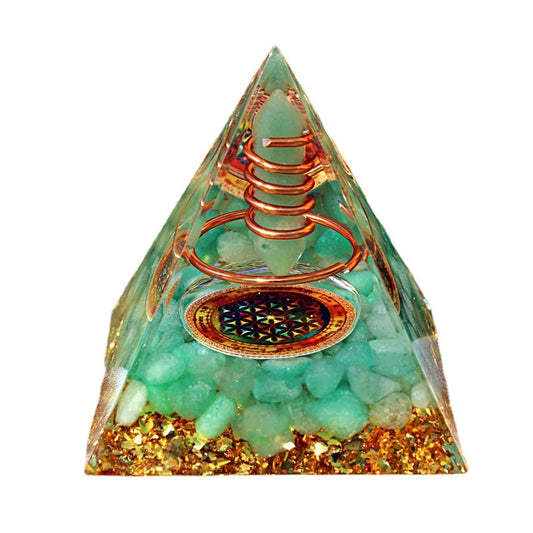 Discover the Green Dongling Orgonite Pyramid: your sanctuary from EMF radiation and a beacon of chakra healing and balance.